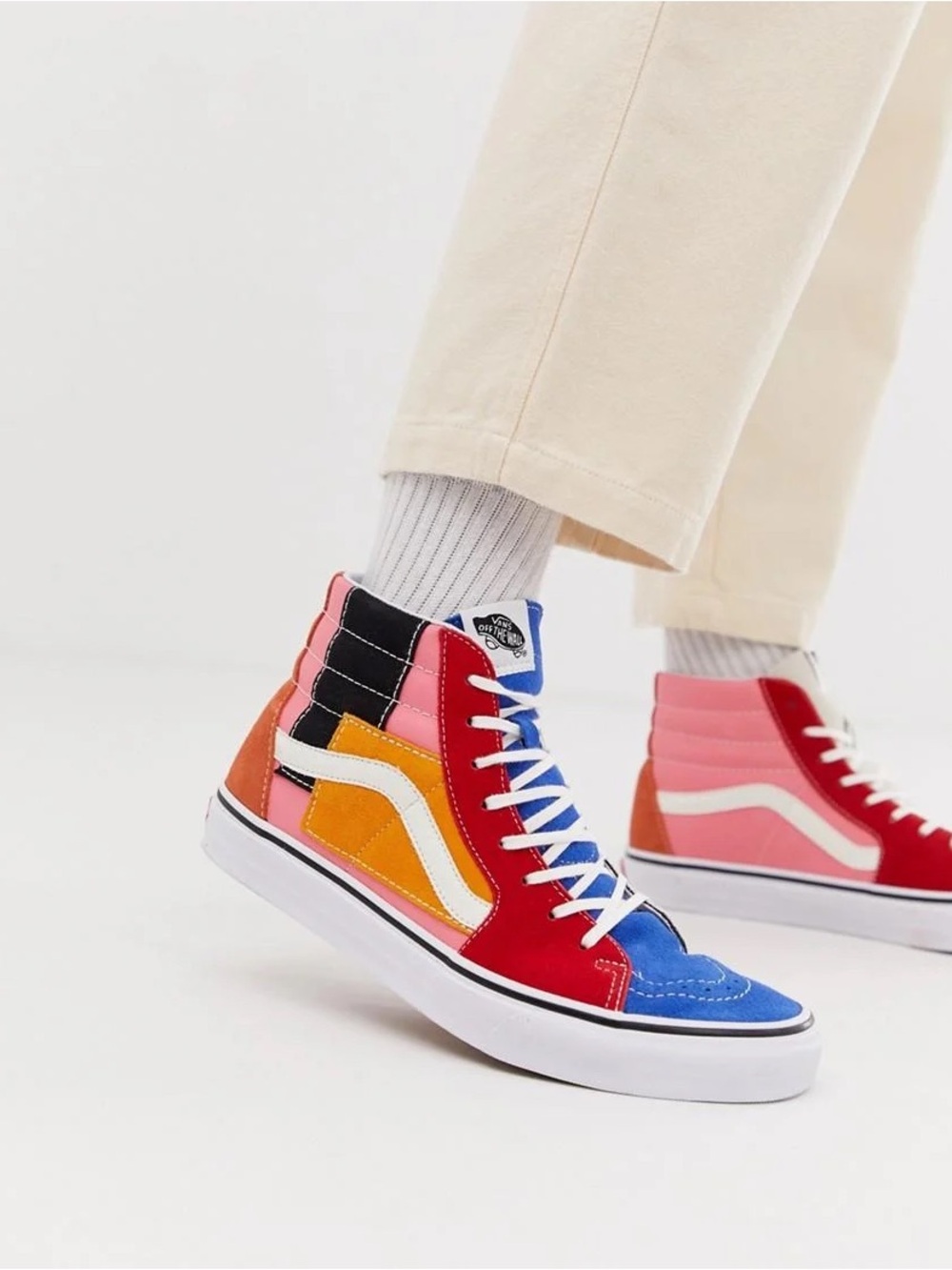 VANS Sk8-Hi 'Patchwork' Multicolor High-Top Suede Sneakers